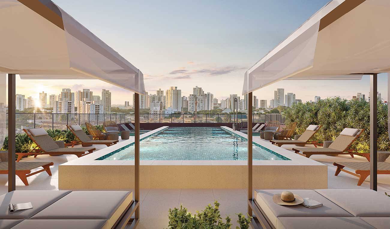 Perspectiva Ilustrada do Pool Lounge - Bangalô